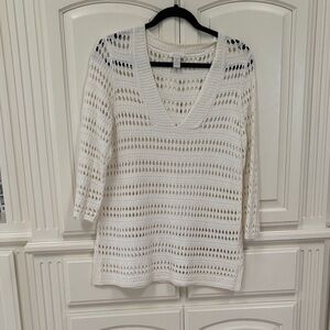 Chico's Cream V-Neck Sweater